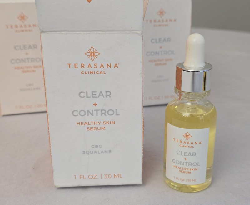 Terasana Clear + Control Healthy Skin Serum 1 Fl Oz 30 ML CBG Squalane