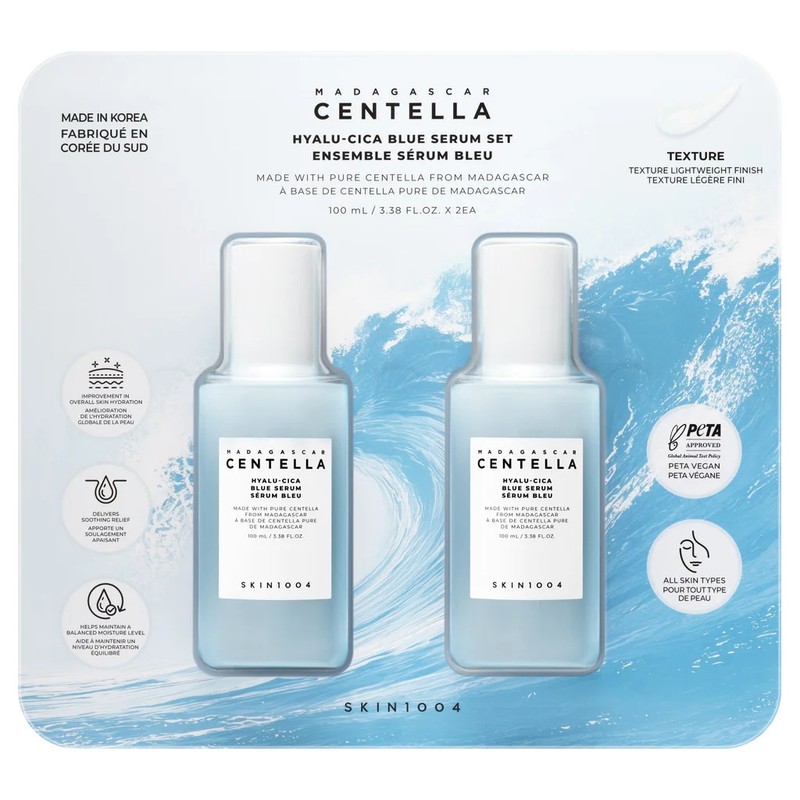 Skin1004 Madagascar Centella Hyalu-Cica Blue Serum Set Pure 2x 100ml ea NEW