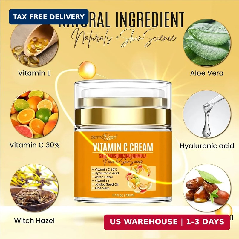 Organic Vitamin C Cream for Face - Deep Hydration Vitamin C Face Moisturizer wit gallery