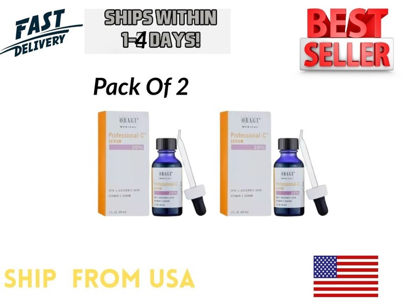 Obagi Medical Professional-C Serum 20% Vitamin C L-Ascorbic Acid 1oz Pack of 2