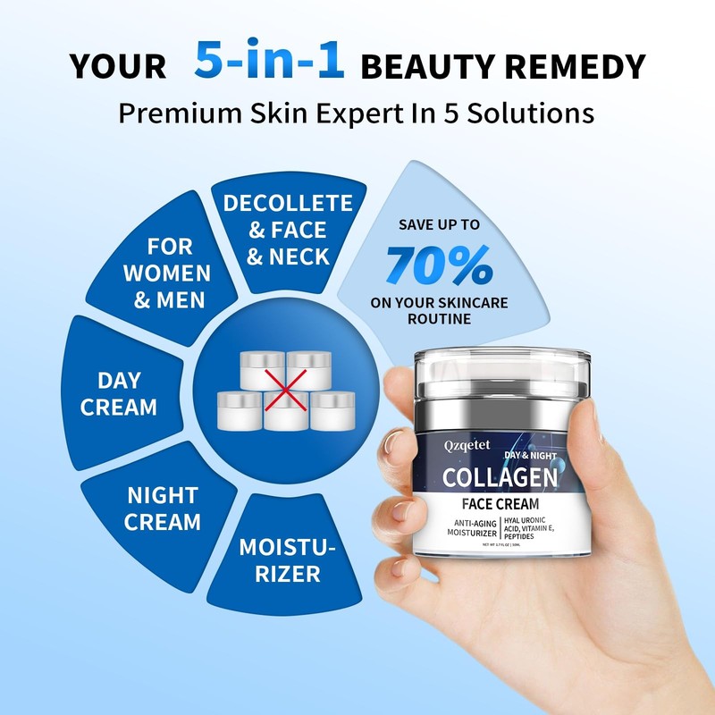 Crema Facial Hidratante Antienvejecimiento De Colágeno Retinol Ácido Hialurónico gallery