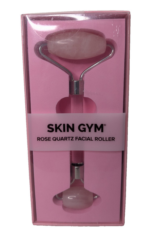Skin Gym Rose Quartz Crystal Facial Massager Roller Skincare Tool Pink Sealed
