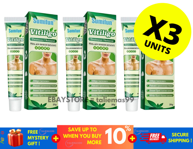 Vitiligo Treatment Ointment 20g – Fade White Spots & Pigment Loss ( X 3 )