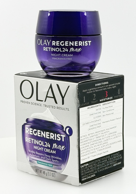 Olay Regenerist Retinol24 Max Night Cream 1.7 oz / 48g Fragrance Free Anti-Aging gallery