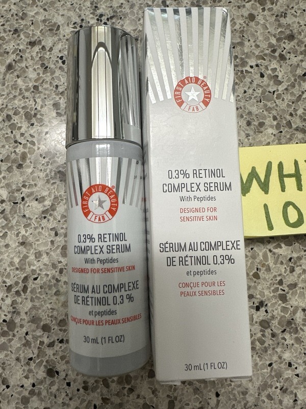 First Aid Beauty 0.3% Retinol Complex Serum Peptide 1oz/30mL FULL SZ SEALED $48