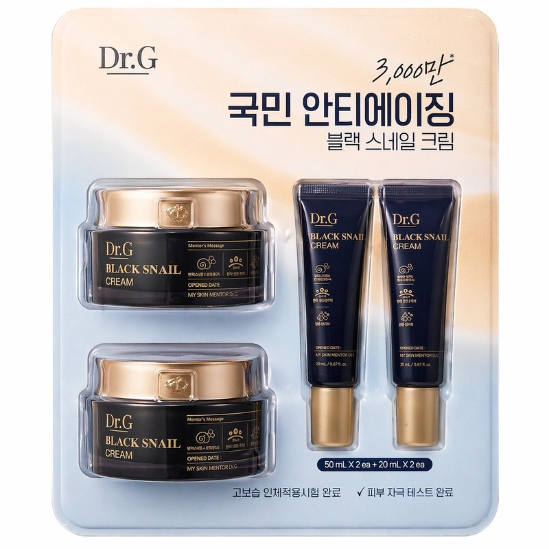 Dr.G Black Snail Cream Set 50ml x2 + 20ml x2 Anti Aging Skincare Set K-Beauty