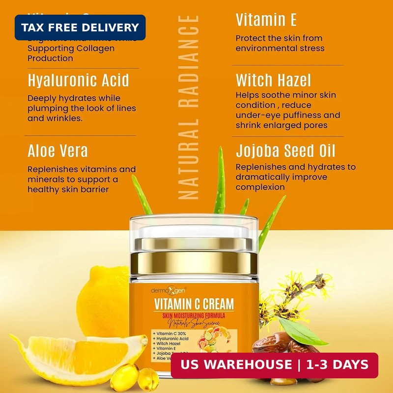 Organic Vitamin C Cream for Face - Deep Hydration Vitamin C Face Moisturizer wit gallery