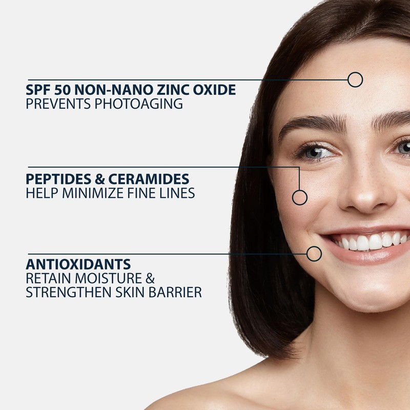 Anti Aging Tinted Moisturizer SPF 50, Mineral Sunscreen for Face with Zinc Ox... gallery
