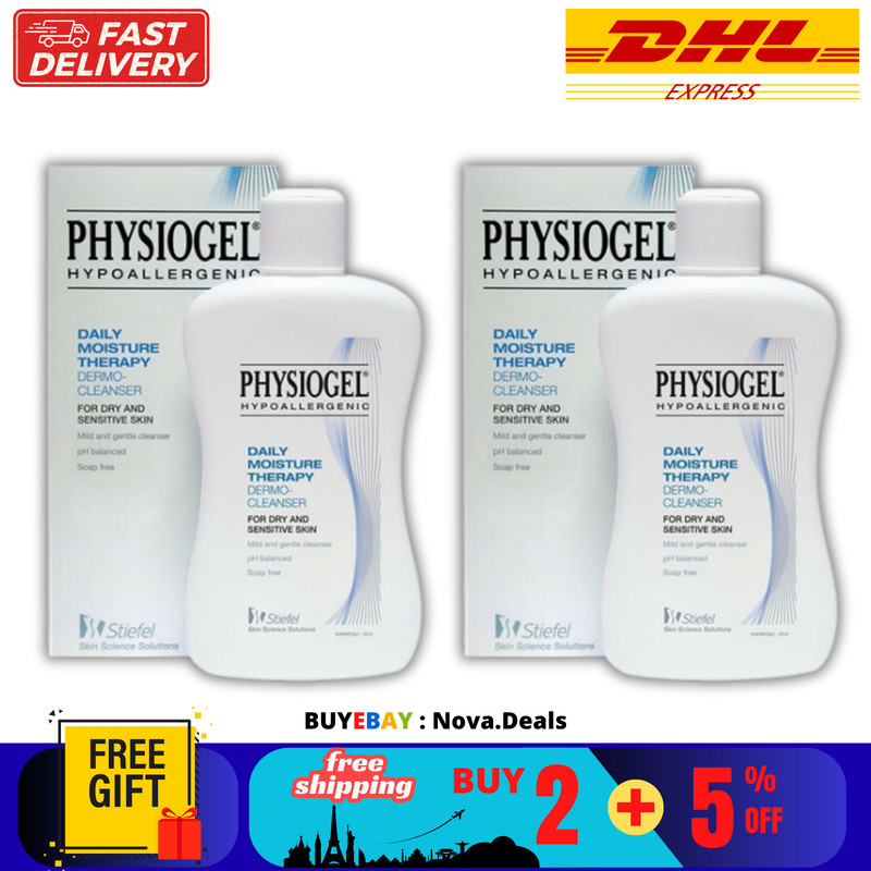 2 X PHYSIOGEL Daily Moisture Therapy DEMO CLEANSER For Dry and Sensitive Skin