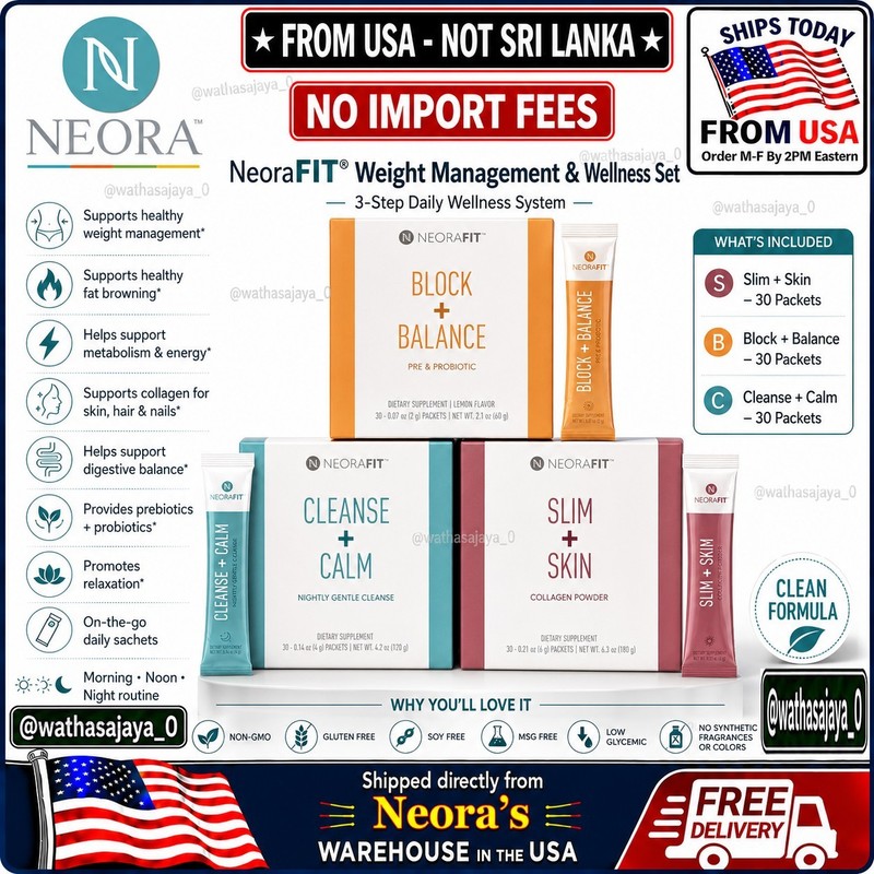 NeoraFIT Weight Management Wellness Set Slim Skin Block Cleanse 90 Packets NEW🔥