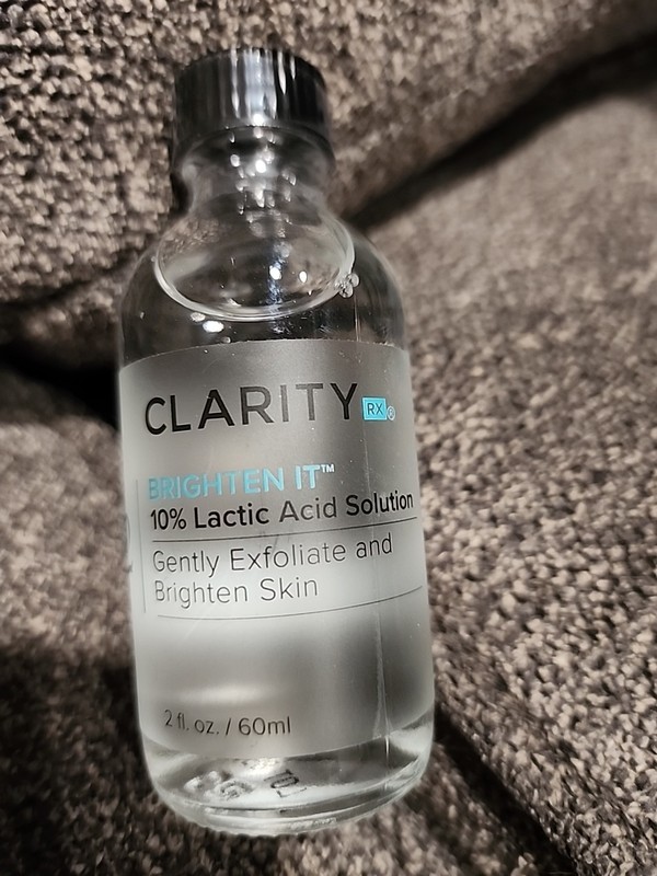 Clarity Rx Brighten It 10% Lactic Acid Solution. Full size, 2 oz /60 ml. Sealed.
