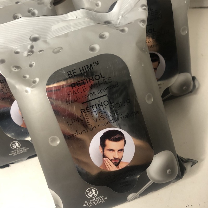 3 X Be Him Retinol Face Wipes Fresh Mint Scented 30 Towelettes Per Package Clean gallery