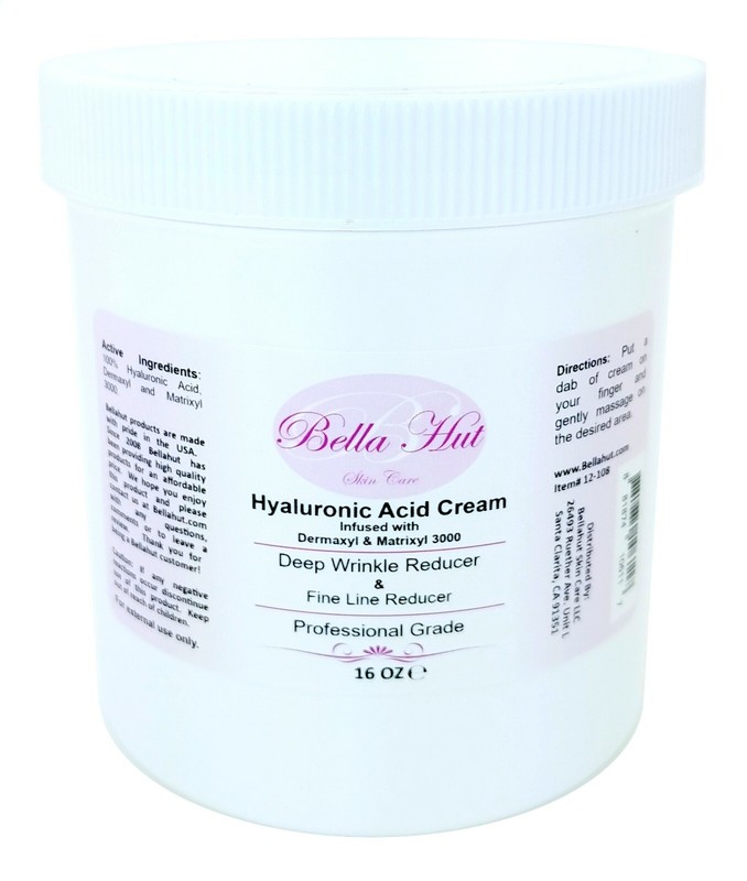 BELLAHUT – 16 OZ. HYALURONIC ACID CREAM MOISTURIZER – DEEP WRINKLE REDUCER