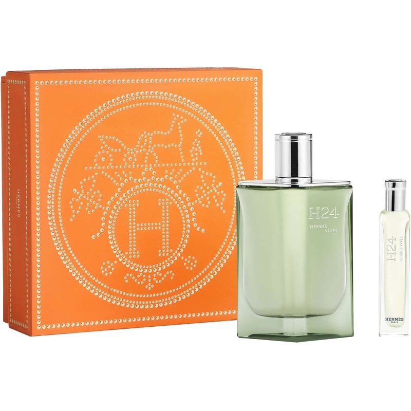 Hermès H24 Herbes Vives Gift Set Eau de Parfum Fresh Herbs Pears 2pcs NEW