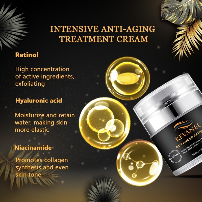 REVANEL Advanced Retinol 100% Organic Intensive ANTI-AGING Treatment 50ml gallery