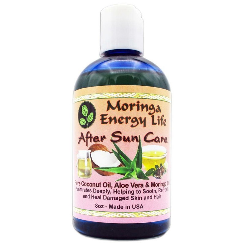 After Sun Care Oil for Sun Burns Moisturizer Aloe Vera, Coconut Moringa Oil 8 oz