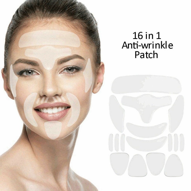 16Pcs Silicone Anti Wrinkle Pad Patches For Face Eye Forehead Reusabl Prof S4D5