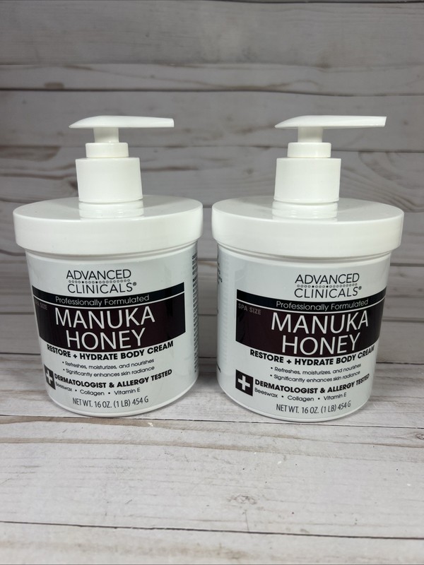 Advanced Clinicals Manuka Honey Restore Hydrate Body Cream 16oz (2Pack) gallery