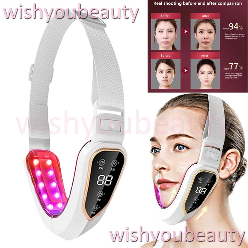 Electric V-Face Shaped Massage LED Light Face-Lifting Slim Double Chin Removal