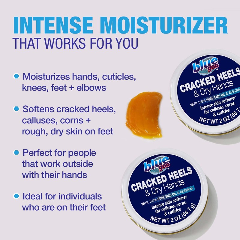 2 Pack Blue Goo Cracked Heel Skin Softner 2 oz-Multi Use Hands, Feet, Elbows-NEW gallery