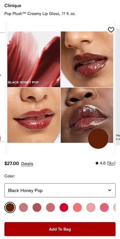 2X Clinique Pop Plush Creamy Lip Gloss in Black Honey Pop (Set of 2) gallery