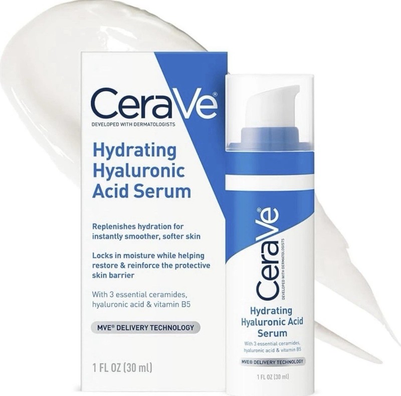 CeraVe Hydrating Hyaluronic Acid Serum Face Vitamin B5 - 1 Oz - Pack of 2 gallery