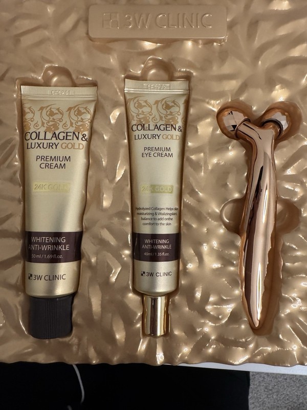3W CLINIC Collagen & Luxury Gold Premium Wrinkle Solution 3pc Skincare Set