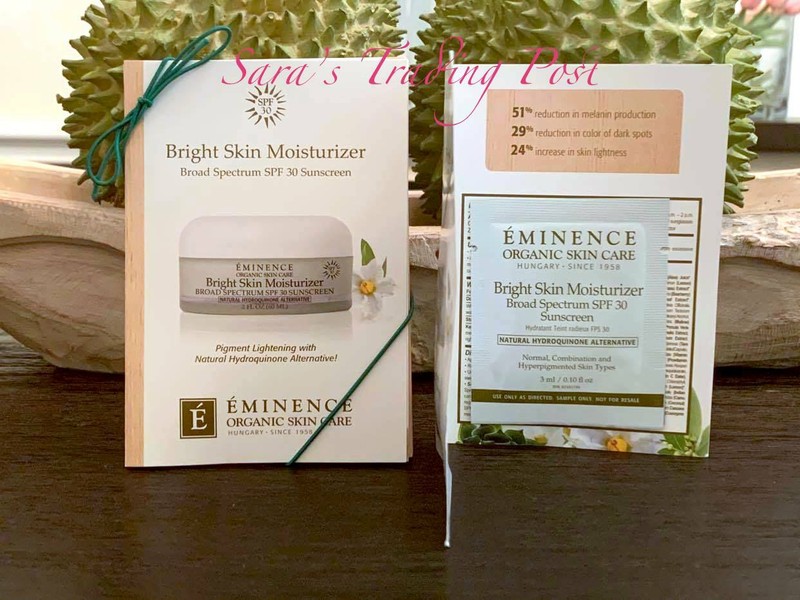 6 Eminence Bright Skin Moisturizer SPF30 Cream Card Samples 3ml/.10oz each + 🎁