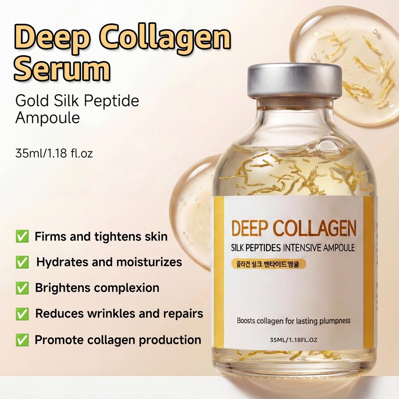 Deep Collagen Serum Silk Peptide Ampoule, Korean Anti Aging Serum for Face wi... gallery