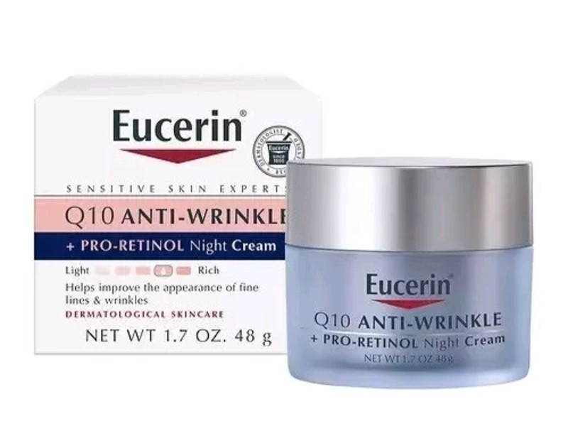 Eucerin Q10 Anti-Wrinkle Face Night Cream, Unscented 1.7 Ounce