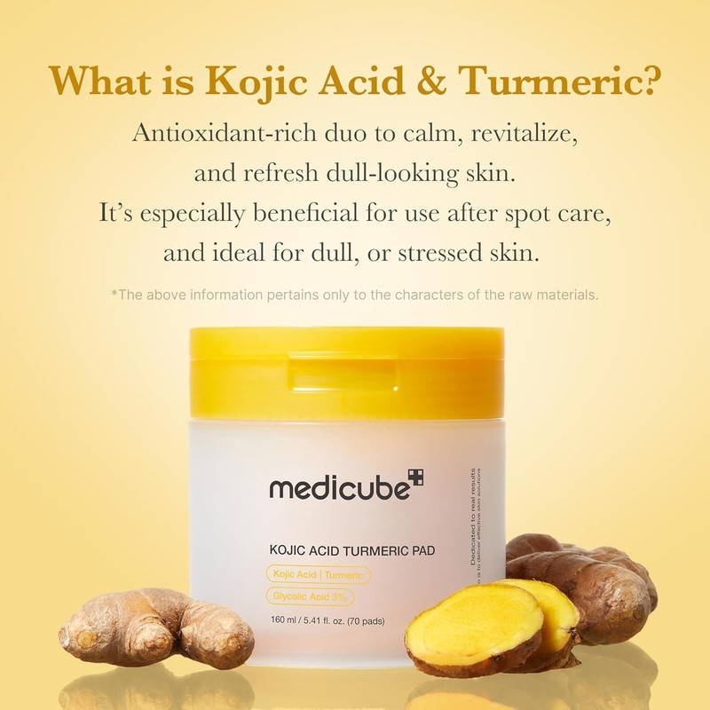 2X Medicube Kojic Acid Turmeric Pad (70 Pads) – Brightening Dark Spot Care