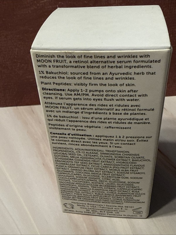 HERBIVORE MOON FRUIT 1% Bakuchiol + Peptides Retinol Alternative Serum 1 oz gallery