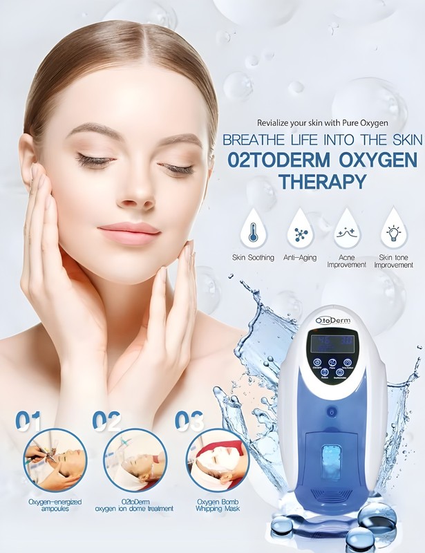 O2 to Derm Oxygen Therapy Facial Machine Facial Dome Oxygen Infusion Machine