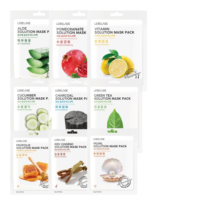Korean Face Mask Set – 18 Pack Sheet Masks for Women, Collagen & Hydrating Fa…