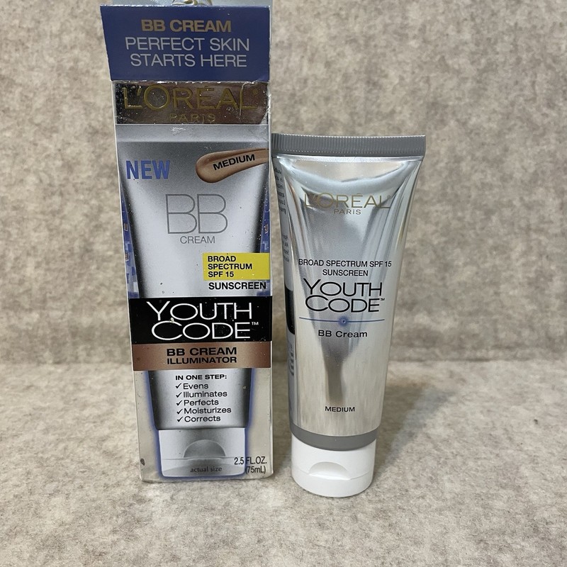 L’Oreal Youth Code BB Cream Illuminator SPF15 Medium 2.5 Oz New Old Stock
