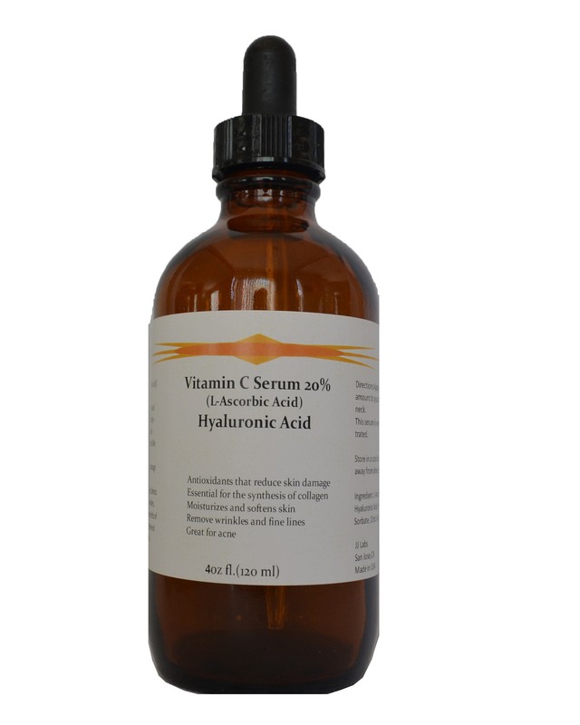 4 oz Vitamin C (L-Ascorbic Acid) 20% with Pure Hyaluronic Acid Anti Aging Serum