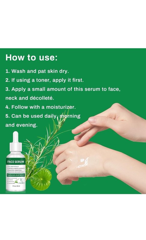 LAKIBOLE 3 Pack 2% Hyaluronic Acid Serum with 4% Tea Tree Extracts & 1% Centella gallery