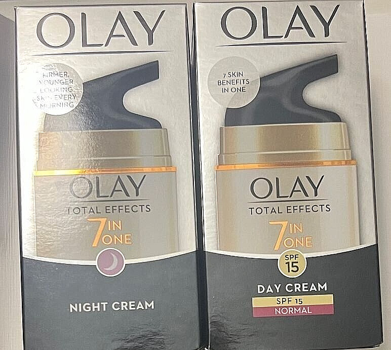 Olay Total Effects 7-in-1 ~ Day Cream + Night Cream 1.7 fl oz each, NIB