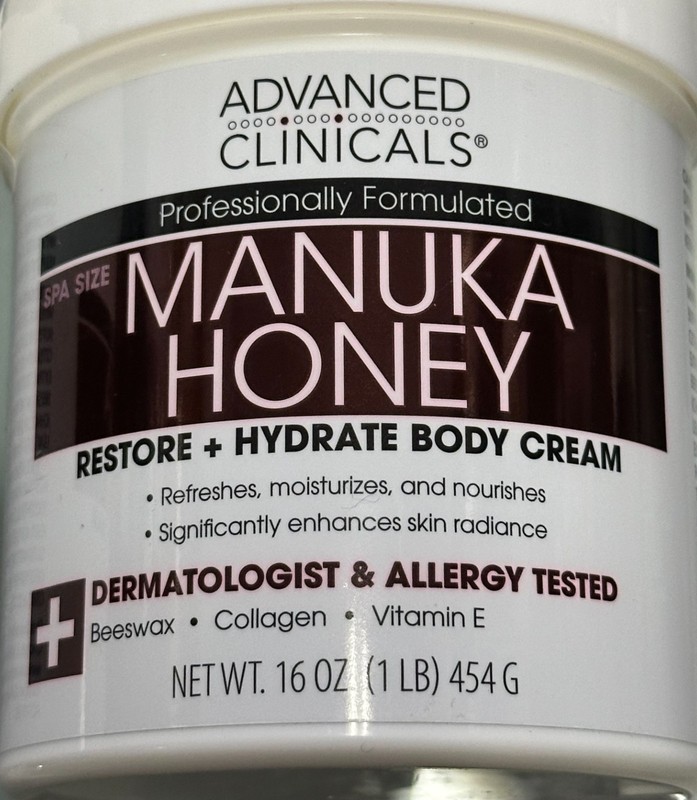 (2-Pack) ADVANCED CLINICALS Spa Size MANUKA HONEY Restore Hydrating BODY CREAM gallery