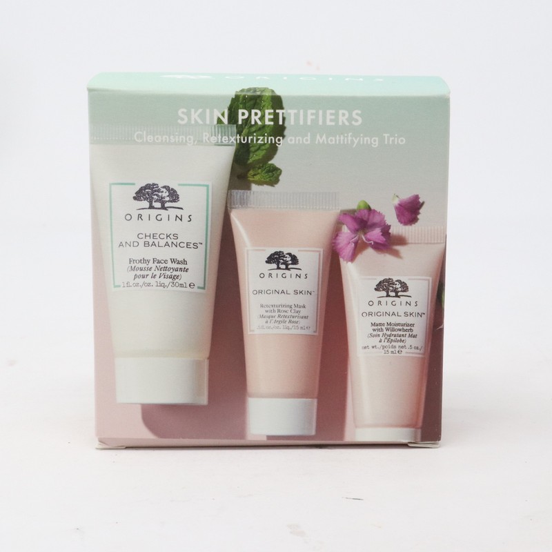 Origins Skin Prettifiers 3pc Set – Mask 15ml+Moisturizer 15ml+Cleanser 30ml
