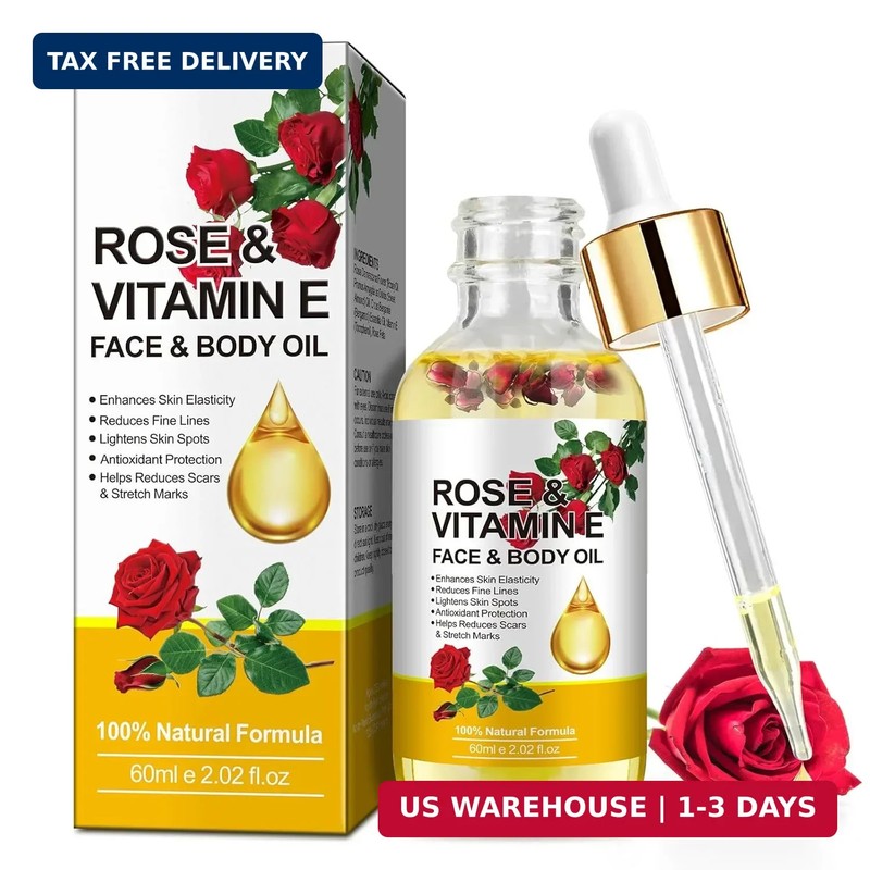 Rose Oil for Face, Rose Vitamin E Oil, Premium Vitamin E Facial Oil – Deep Hydra