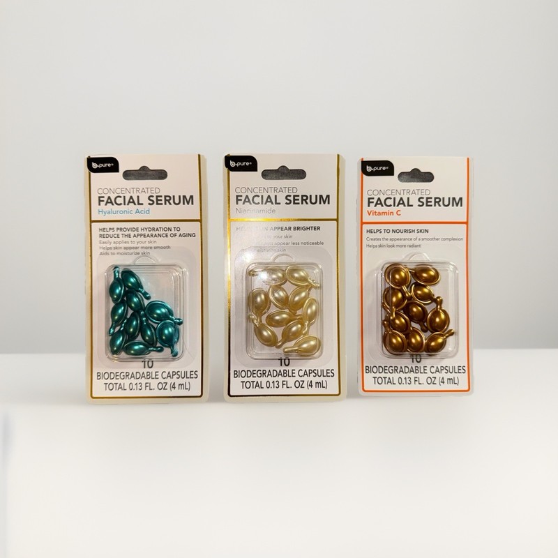 B. Pure Concentrated Vitamin C Facial Serum Biodegradable Capsules Lot Of 3