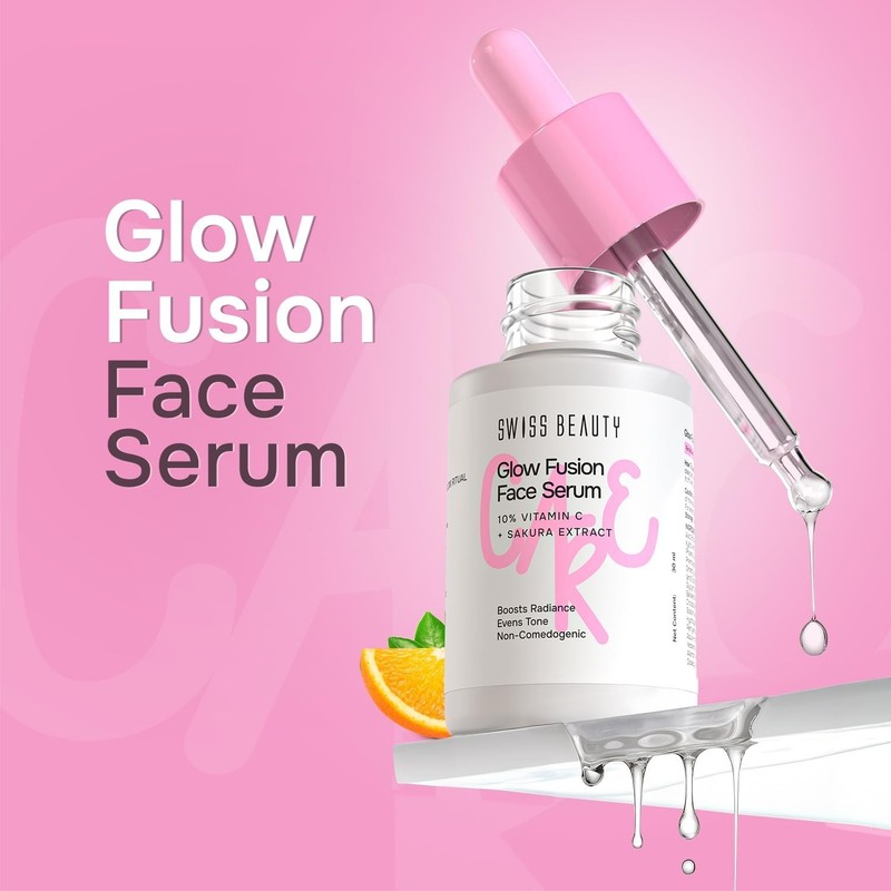 Swiss Beauty Glow Fusion Face Serum 10% Vitamin C & Sakura Extract 30ml gallery