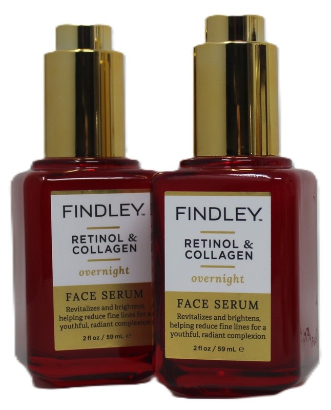 x2 Findley Retinol & Collagen Overnight Face Serum Animal Cruelty Free 2 oz New