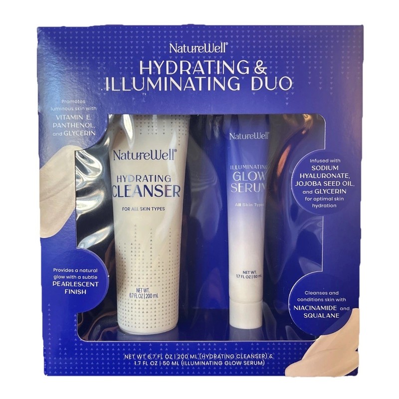 NatureWell Hydrating Cleanser & Serum Kit | Moisturizing Facial Skincare Set