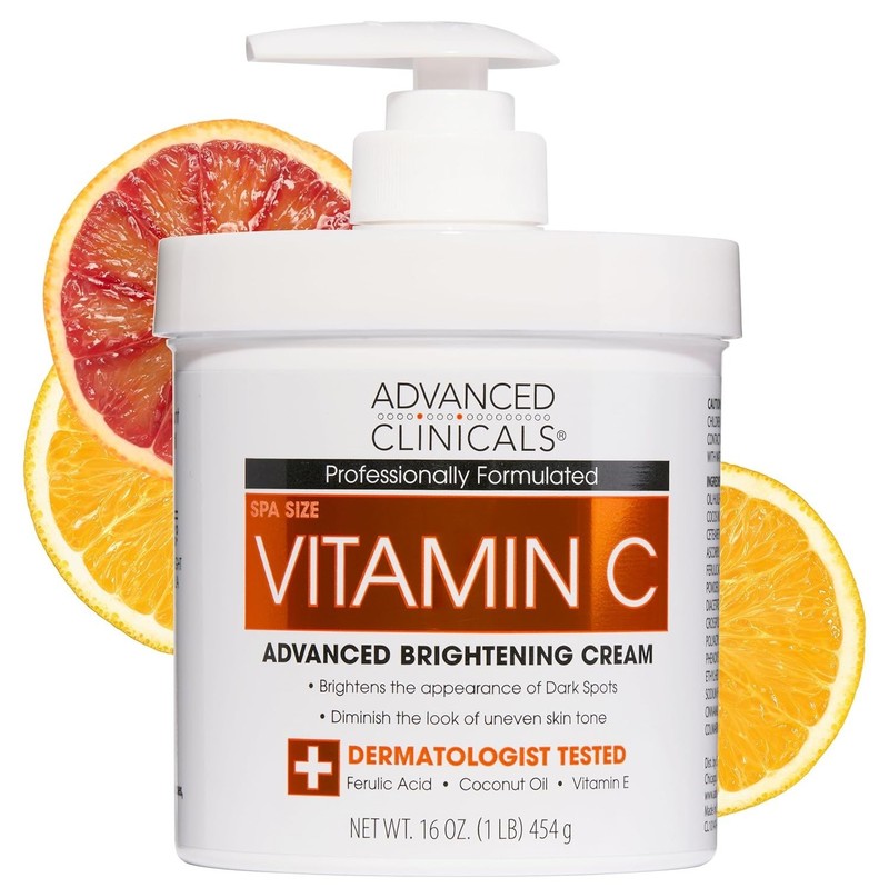 Vitamin C, Advanced Brightening Cream, 16 oz (454 g)