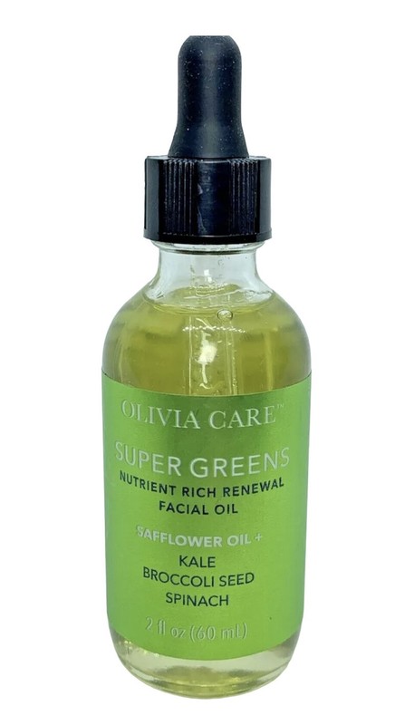 OLIVIA CARE SUPER GREENS NUTRIENT RICH RENEWAL FACIAL OIL KALE BROCCOLI SPINACH