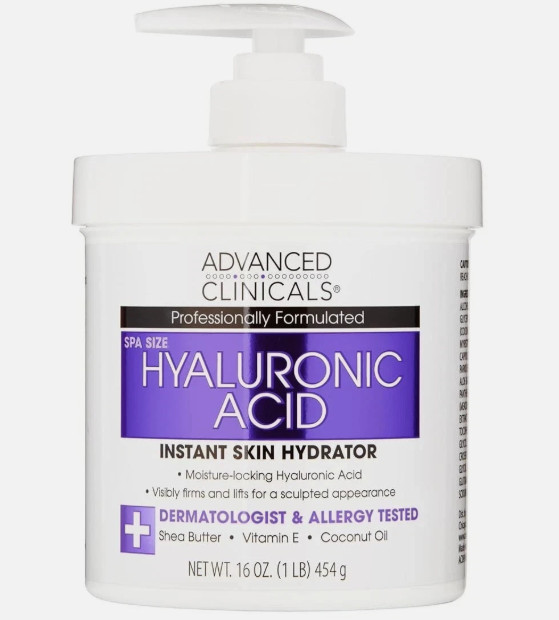 Advanced Clinicals Hyaluronic Acid Instant Skin Hydrator, 16 Oz /454g NEW!!