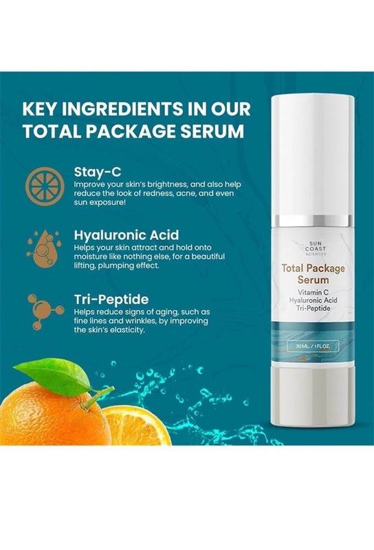 Coast Science Anti Aging Total Package Serum Vitamin C Hyaluronic Acid 1-Ounce. gallery