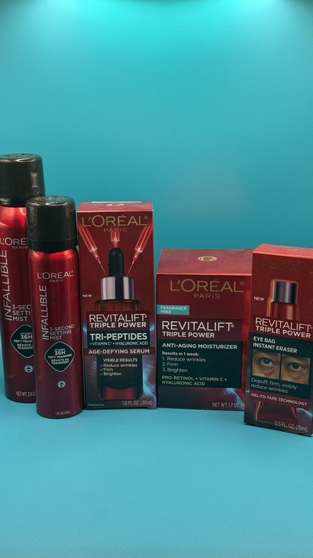 L’Oréal Paris 5-Piece Skincare Set: Infallible Mist + Revitalift Serum, EyeCream